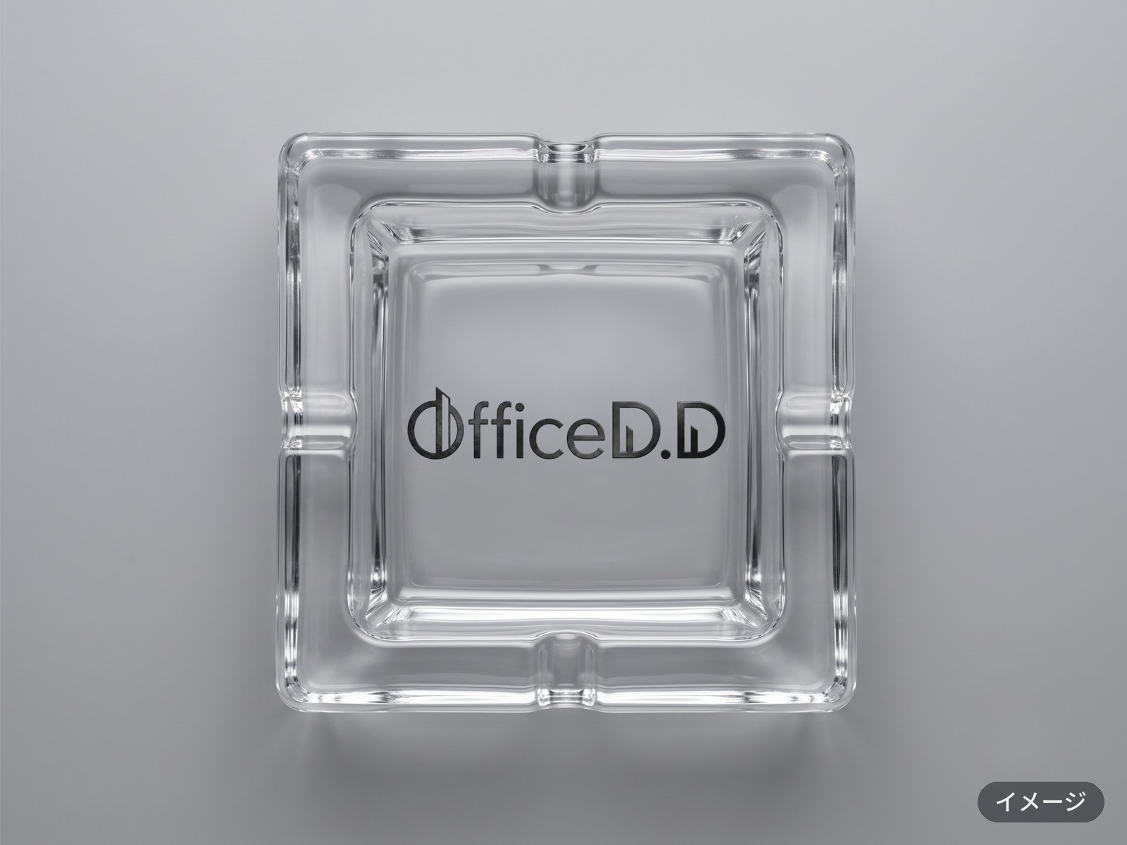 OfficeD.DロゴのUV印刷クリスタル灰皿（角型）